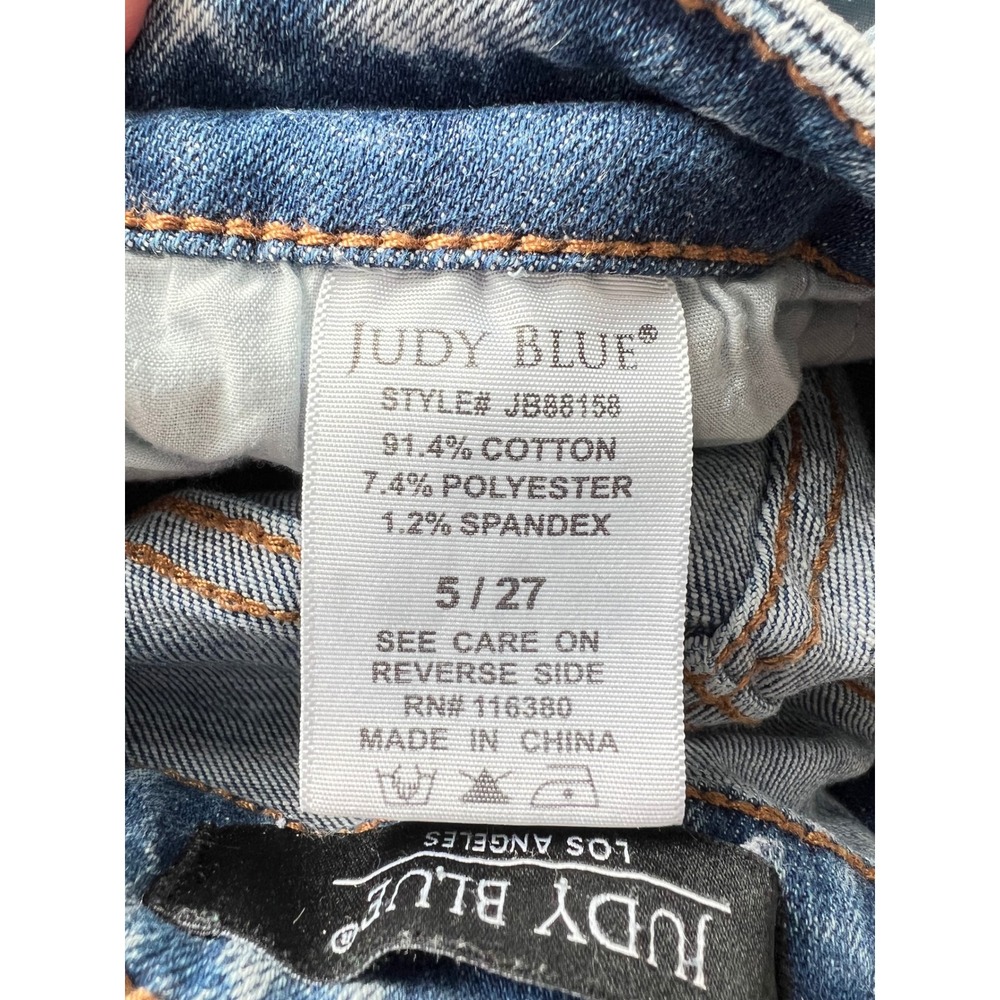 Judy Blue Womens 5/27 Skinny Fit Acid Wash Blue Stretch Jeans JB88158 Retro Boho - Picture 4 of 13